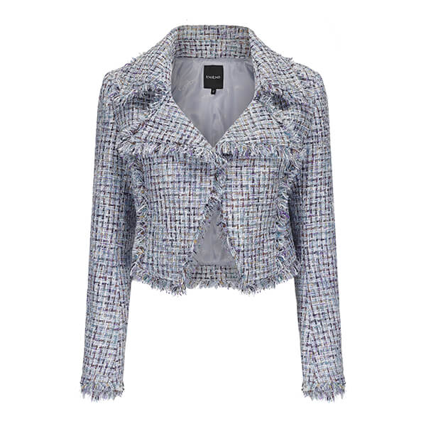 Spring and Autumn New Lapel Long Sleeve Double Breasted Small Fragrant Style Short Jacket MZ0A3394