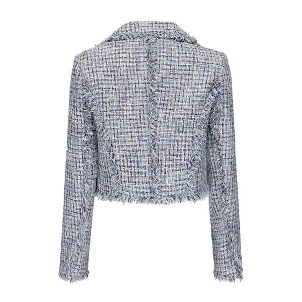 Spring and Autumn New Lapel Long Sleeve Double Breasted Small Fragrant Style Short Jacket MZ0A3396